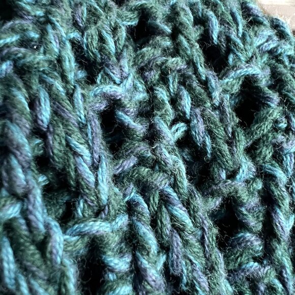 Eddie Bauer Oversized Boxy Knit Crochet Teal Sweater, Small - Picture 13 of 13